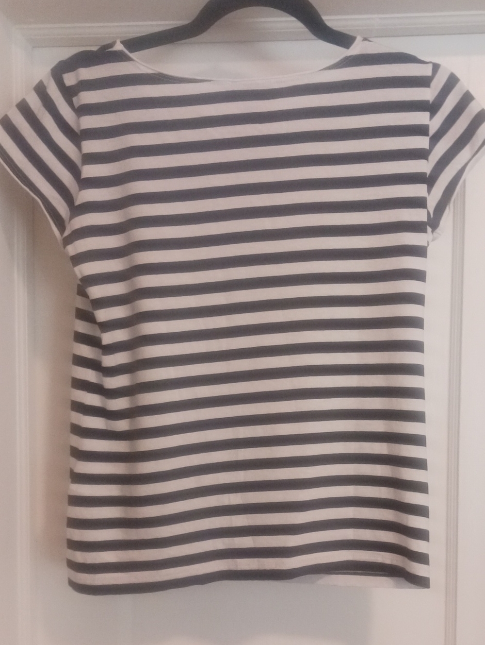Girls' Black and White Striped Tee Dress